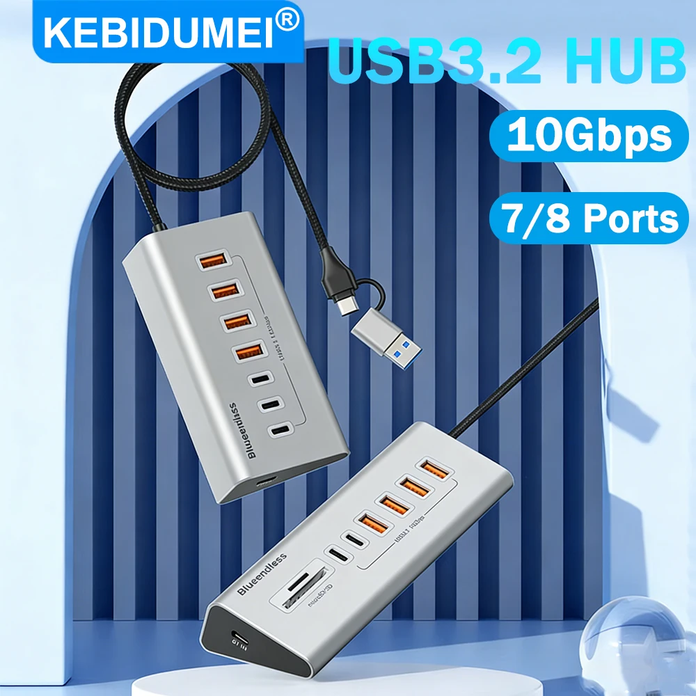 USB-хаб KEBIDUMEI 10 Гбит/с, док-станция USB 3.2, многофункциональный адаптер 5-в-1 с кардридером, разветвитель Type-C, адаптер для передачи данных
USB-хаб KEBIDUMEI 10 Гбит/с, док-станция USB 3.2, многофункциональный адаптер 5-в-1 с кардридером, разветвитель Type-C, адаптер для передачи данных