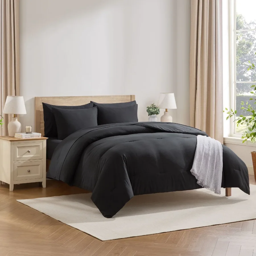 Комплект постельного белья Queen Comforter Set, 7 предметов, ультрамягкий, с простынями, всесезонный, черный цвет.
Комплект постельного белья Queen Comforter Set, 7 предметов, ультрамягкий, с простынями, всесезонный, черный цвет.
