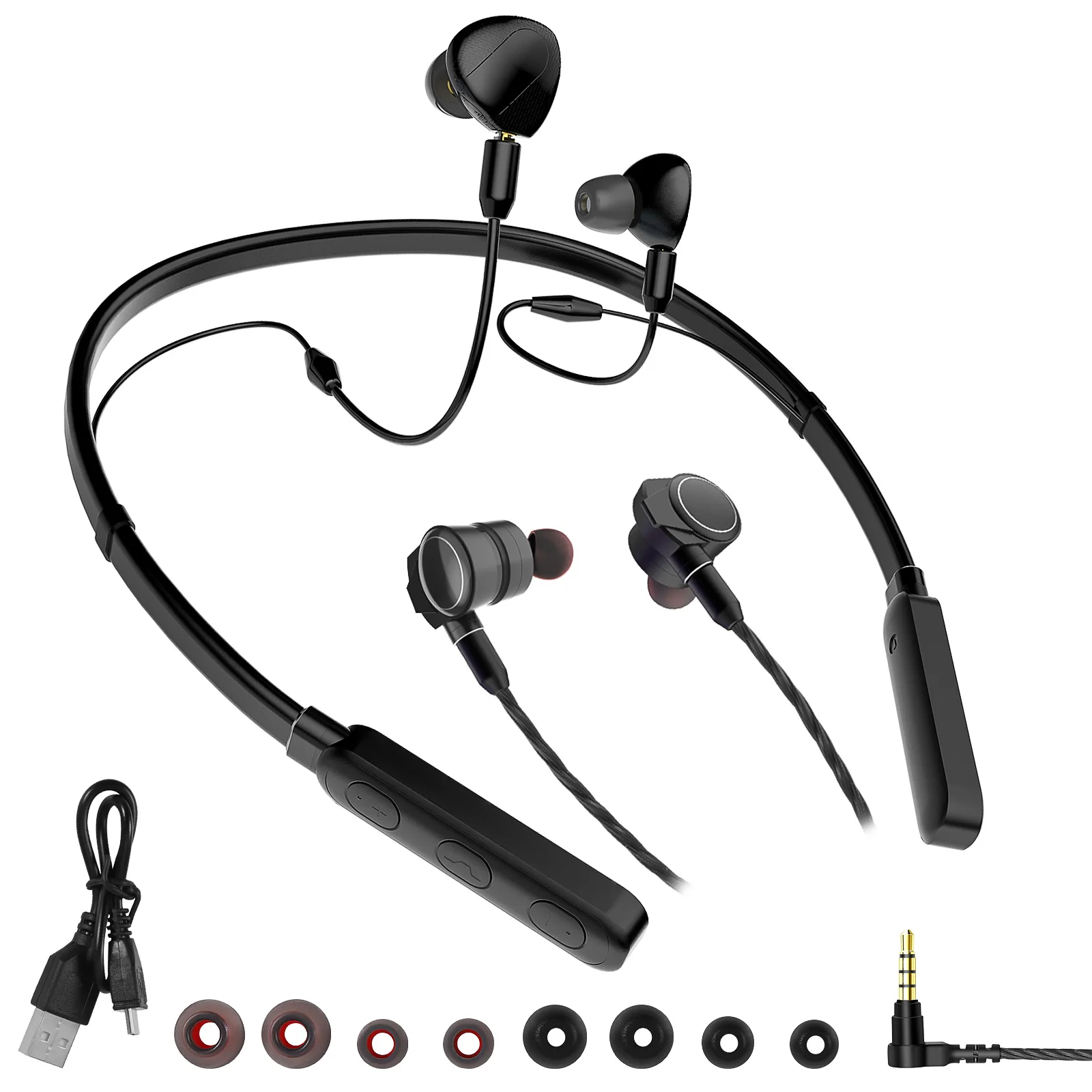 2 in1 Bluetooth 5.0 Earphones Outdoor Travel Hiking Wireless Rechargeable Headphones with 3.5mm Audio Cable
2 in1 Bluetooth 5.0 Earphones Outdoor Travel Hiking Wireless Rechargeable Headphones with 3.5mm Audio Cable