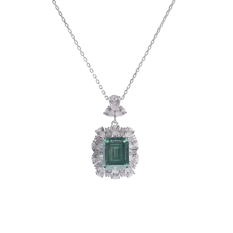 ZFSILVER Fashion Trend 925 Silver Luxury Moissanite Green Rectangle Necklace For Charm Women Accessories Party Jewelry Gift XIHA
ZFSILVER Fashion Trend 925 Silver Luxury Moissanite Green Rectangle Necklace For Charm Women Accessories Party Jewelry Gift XIHA