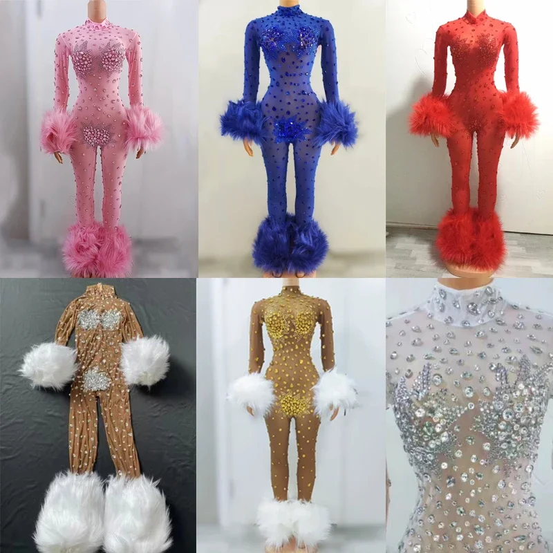 7 Colors Feather Rhinestones Jumpsuit Women Sexy Pole Dance Gogo Wear Nightclub Dj Ds Stage Rave Outfit Drag Queen Costume
7 Colors Feather Rhinestones Jumpsuit Women Sexy Pole Dance Gogo Wear Nightclub Dj Ds Stage Rave Outfit Drag Queen Costume