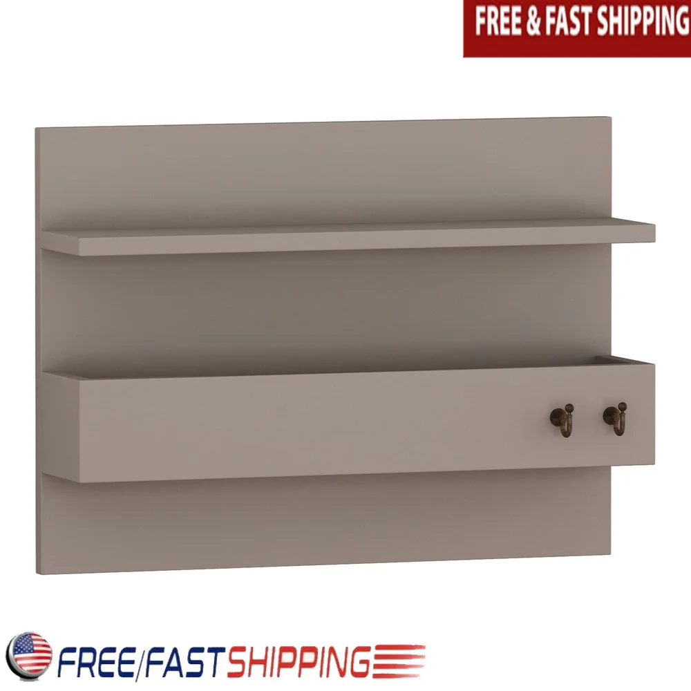 Modern Wall Coat Rack with Shelf 2 Hooks Engineered Wood Storage Organizer Coats Bags Hats Keys Durable Design Easy Assembly 
Modern Wall Coat Rack with Shelf 2 Hooks Engineered Wood Storage Organizer Coats Bags Hats Keys Durable Design Easy Assembly