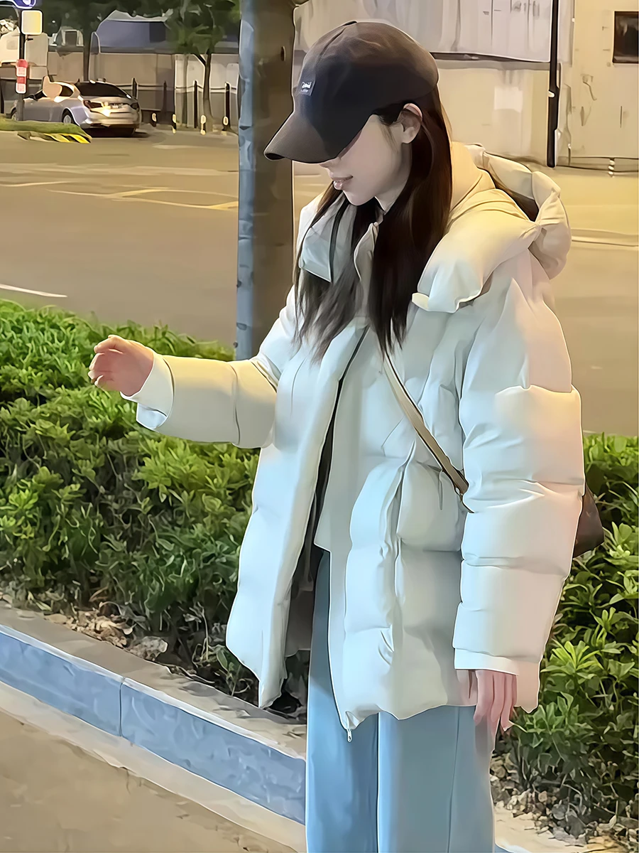 Women's White Du down Puffer Jaet Hooded Warm Bread Sle Coat Casual Loose Fit Long Sve Zipper Closure Mid-Length
Women's White Du down Puffer Jaet Hooded Warm Bread Sle Coat Casual Loose Fit Long Sve Zipper Closure Mid-Length