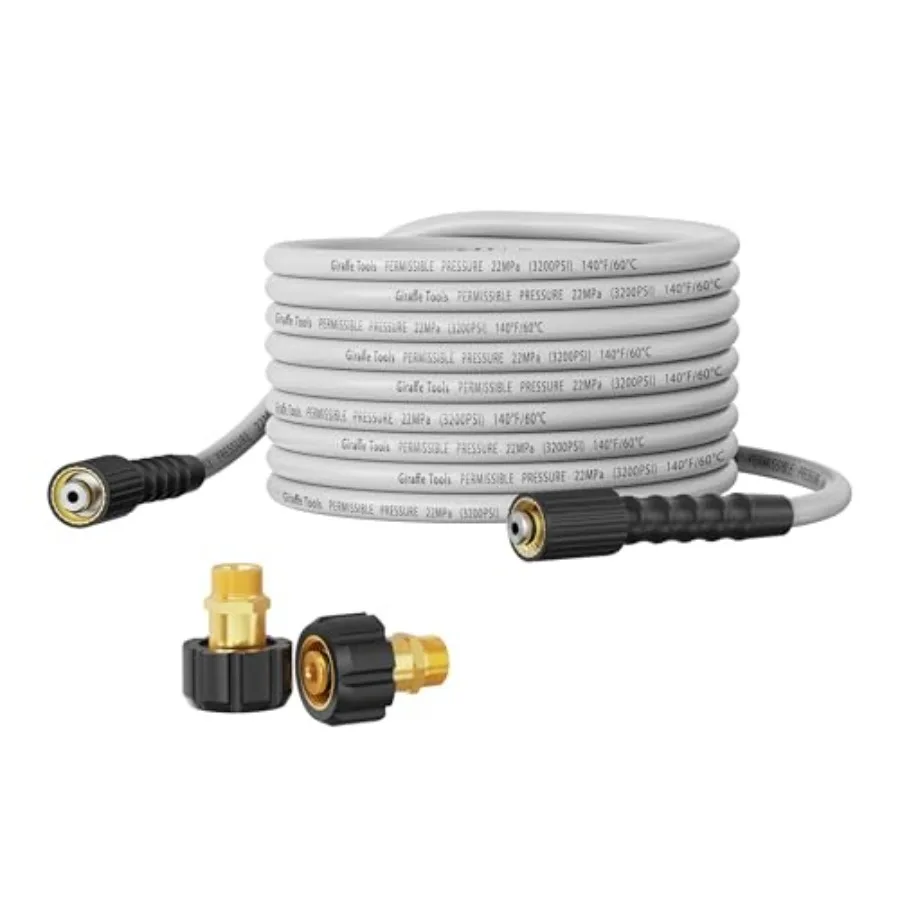 Pressure Washer Hose 50Feet 1/4" 3200 PSI Power Washer Hose for Replacement Kink Resistant High Pressure Washing Hose Extension
Pressure Washer Hose 50Feet 1/4" 3200 PSI Power Washer Hose for Replacement Kink Resistant High Pressure Washing Hose Extension