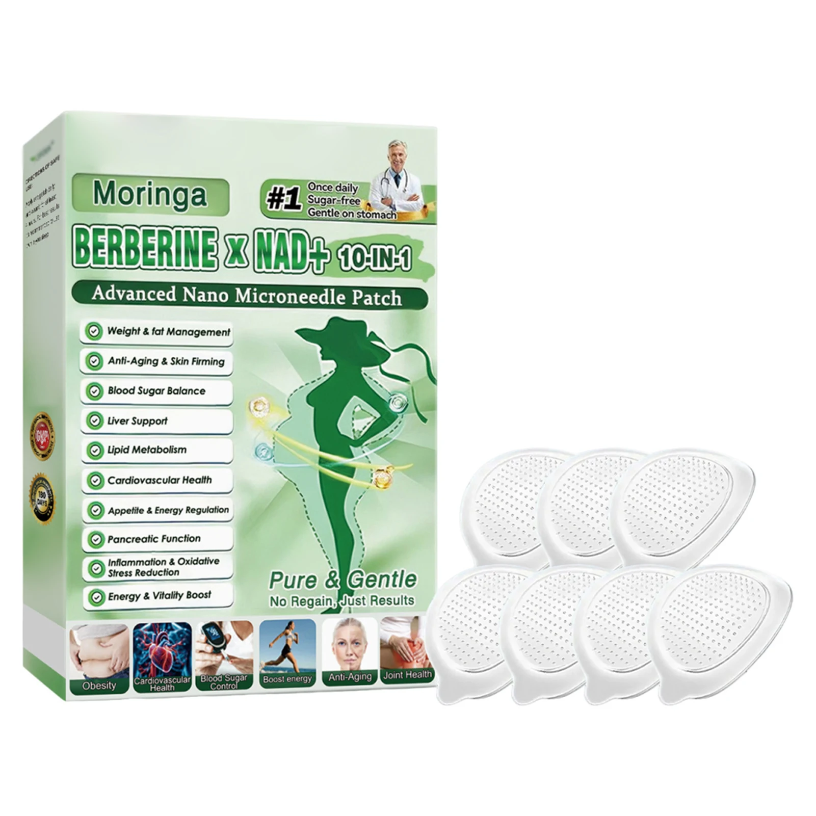 7Pcs/box Moringa Slim Patches 10-in-1 Nano Microdarts Patch Natural Skin Care Patchs for Women Men Firming Skin
7Pcs/box Moringa Slim Patches 10-in-1 Nano Microdarts Patch Natural Skin Care Patchs for Women Men Firming Skin
