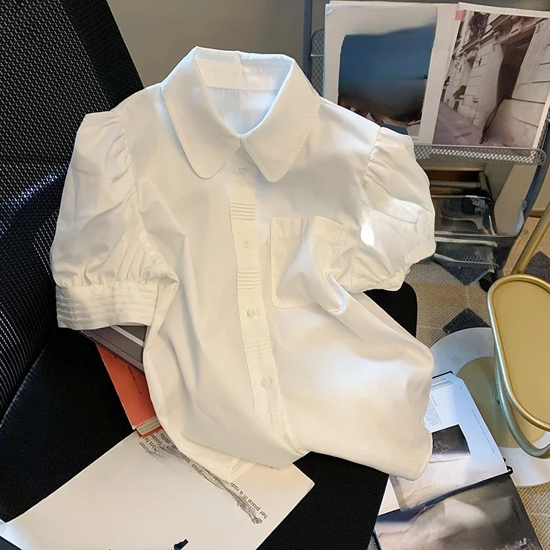 Puff Sleeve Blouses Women's Top Solid Spring Summer Sweet Vintage Mujer Blouses White Korean Fashion Short Shirts LJ533
Puff Sleeve Blouses Women's Top Solid Spring Summer Sweet Vintage Mujer Blouses White Korean Fashion Short Shirts LJ533