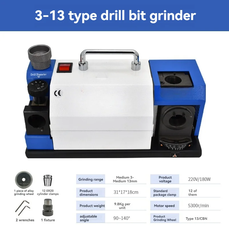 220v Full-automatic Drill Grinder 180w High-precision 3-13mm Fried Dough Twists Drill Grinder Grinding Wheel
220v Full-automatic Drill Grinder 180w High-precision 3-13mm Fried Dough Twists Drill Grinder Grinding Wheel