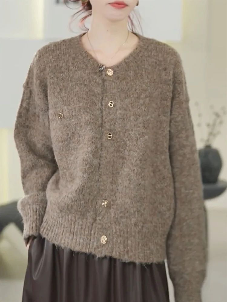 Korean Style round Neck Knitwear Coffee Color Women's Shirt Autumn New Arrival Large Size Lazy Style Elegant Fashionable Top
Korean Style round Neck Knitwear Coffee Color Women's Shirt Autumn New Arrival Large Size Lazy Style Elegant Fashionable Top