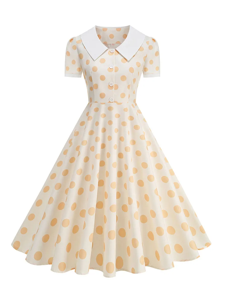 Classic Retro Women's Summer Dress Peter Pan Collar Polka Dot Short Sleeve A-Line Outfit for Picnics And Parties
Classic Retro Women's Summer Dress Peter Pan Collar Polka Dot Short Sleeve A-Line Outfit for Picnics And Parties