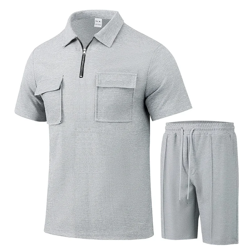 Summer Men Sports Polo Suit Short Sleeve Stylish Zipper Polo Shirt And Shorts Set Men Casual Streetwear 2-pie Leisure Sports Set
Summer Men Sports Polo Suit Short Sleeve Stylish Zipper Polo Shirt And Shorts Set Men Casual Streetwear 2-pie Leisure Sports Set