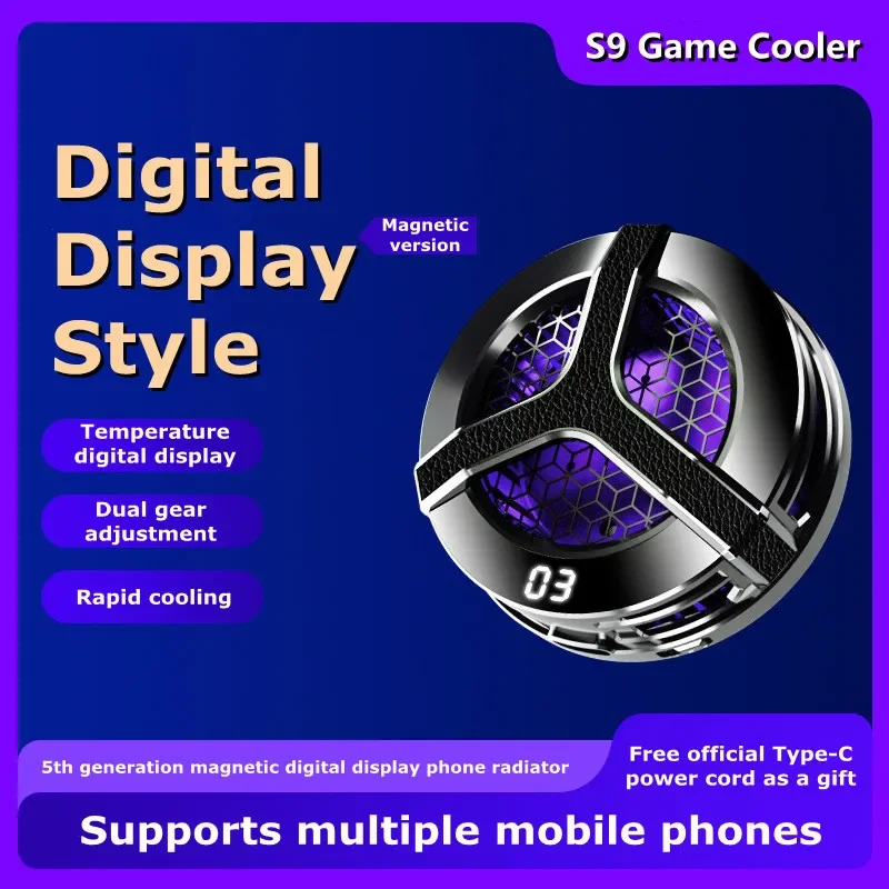 S9 Mobile Phone Magnetic Semiconductor Refrigeration Silent Cooling Fan Radiator for IOS Android Gaming Accessories Game Cooler
S9 Mobile Phone Magnetic Semiconductor Refrigeration Silent Cooling Fan Radiator for IOS Android Gaming Accessories Game Cooler