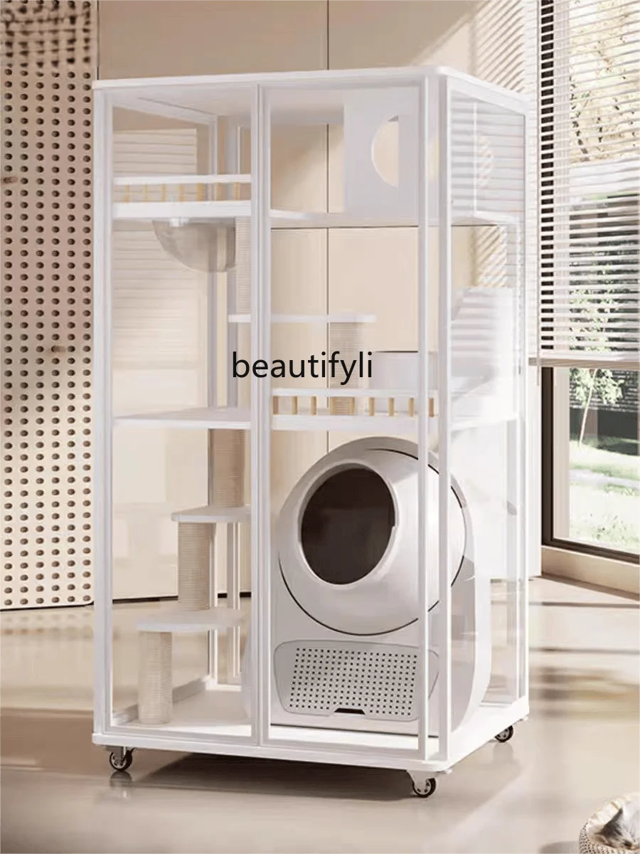 Panoramic Glass Cat Villa Household Solid Wood Cage Sand Basin Integrated Cattery Luxury Cat House Nest Indoor
Panoramic Glass Cat Villa Household Solid Wood Cage Sand Basin Integrated Cattery Luxury Cat House Nest Indoor