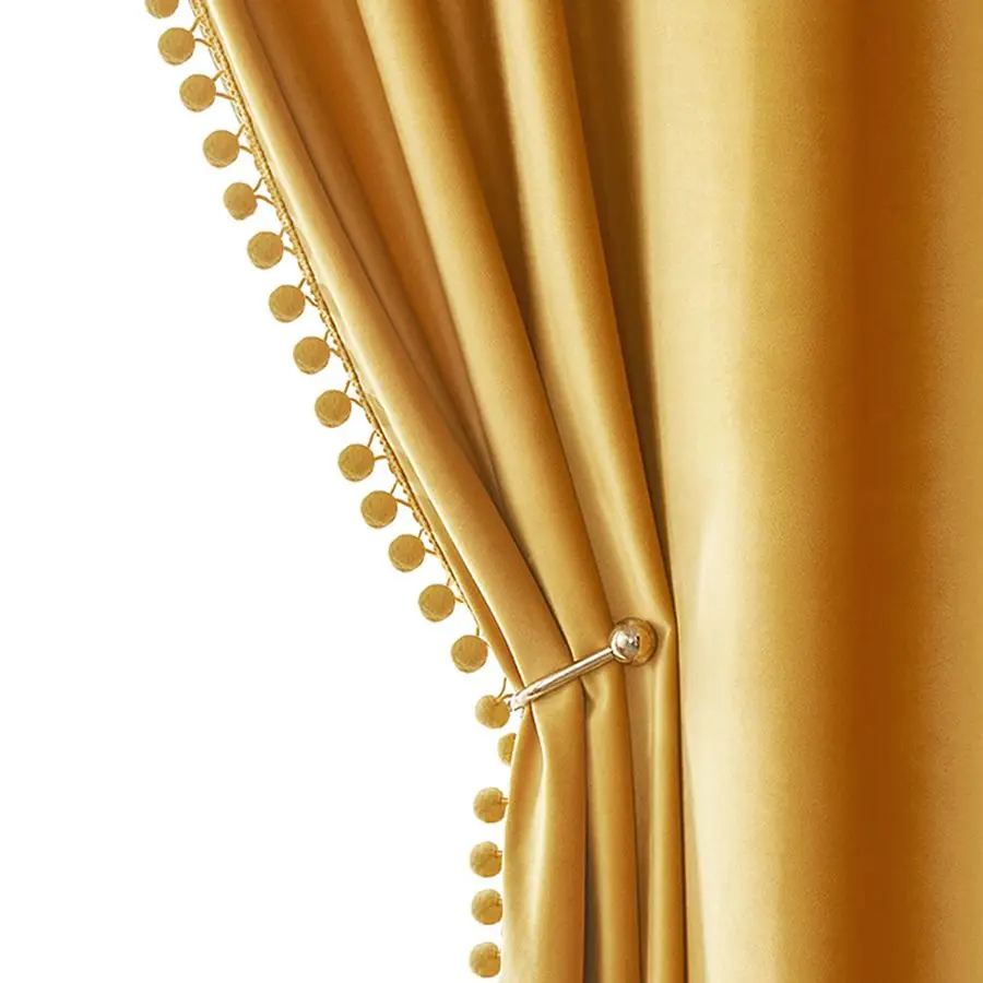 Mustard Yellow Pom Pom Velvet Curtains for Fall Bedroom Living Room Darkening Thermal Insulating 84 Inches Long Blackout Curtain
Mustard Yellow Pom Pom Velvet Curtains for Fall Bedroom Living Room Darkening Thermal Insulating 84 Inches Long Blackout Curtain