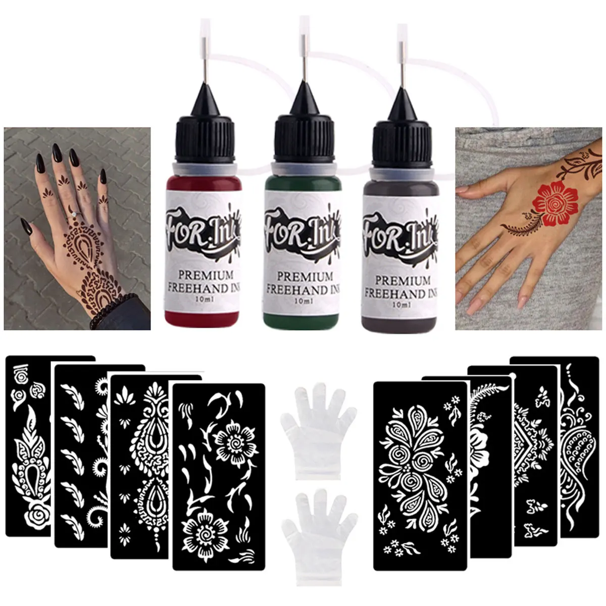 Long-Lasting Temporary Tattoo Inks And Stencils Kit - Freehand Painting Colorful Gel DIY For Halloween Makeup And Trend Party Ga
Long-Lasting Temporary Tattoo Inks And Stencils Kit - Freehand Painting Colorful Gel DIY For Halloween Makeup And Trend Party Ga