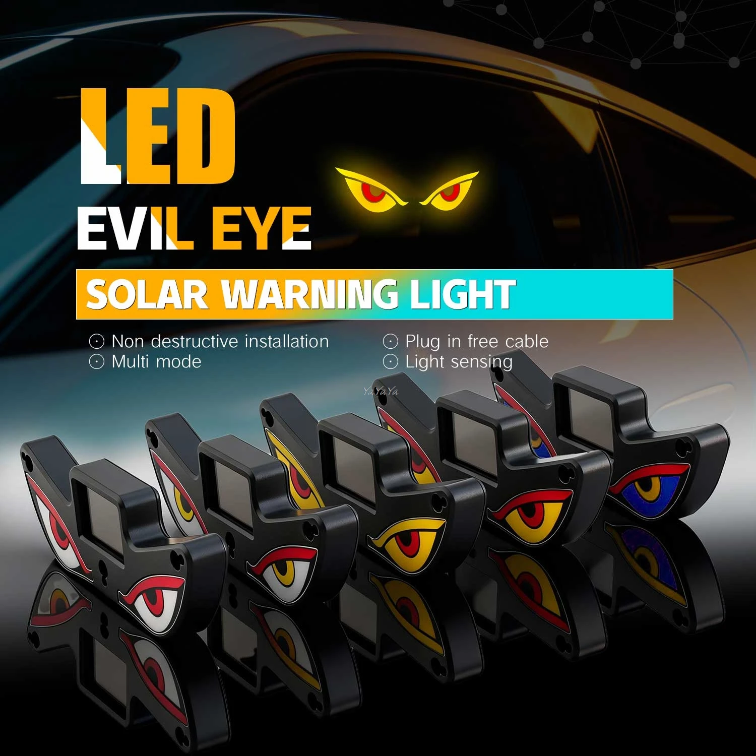 LED DEMON EYE Solar Warning Light Car Security Rear Windshield Atmosphere Lights Non-destructive Installation Auto Decorate Lamp
LED DEMON EYE Solar Warning Light Car Security Rear Windshield Atmosphere Lights Non-destructive Installation Auto Decorate Lamp