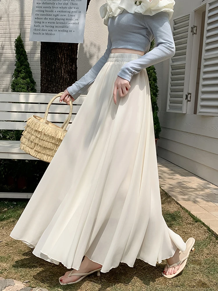 High Waist Chiffon Pleated Skirt Women's Spring Summer Beach Vaion Large Swing Long Skirt Ele Asymmetric
High Waist Chiffon Pleated Skirt Women's Spring Summer Beach Vaion Large Swing Long Skirt Ele Asymmetric