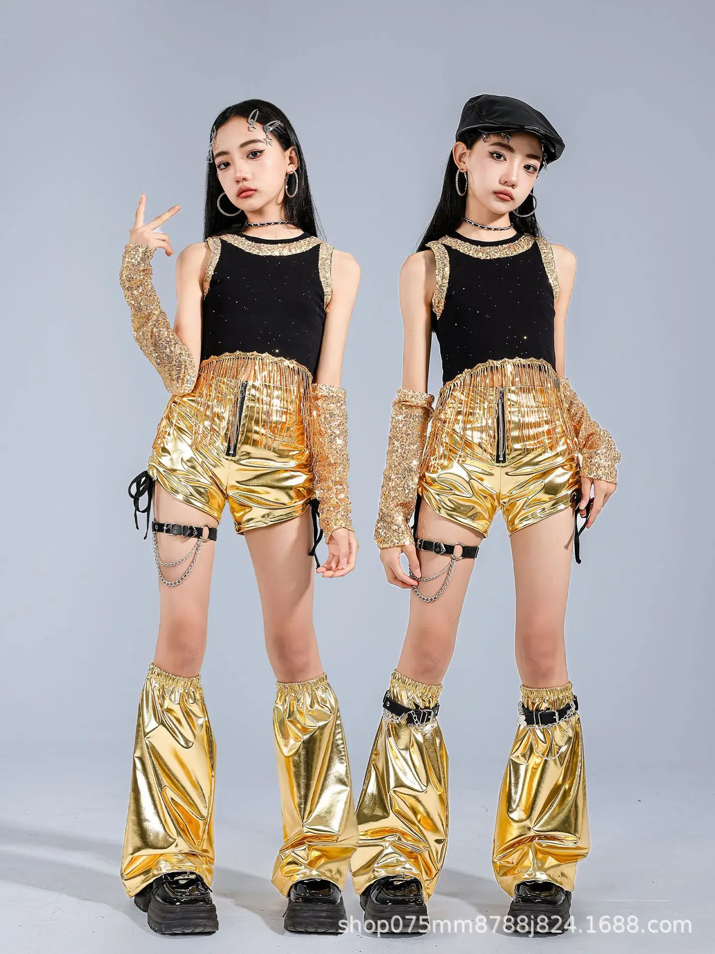 Girls Hip Hop Golden Shiny Crop Top Street Dance Shorts Kids K-pop Jazz Clothes Sets Child Teens Girl Group Streetwear Costumes
Girls Hip Hop Golden Shiny Crop Top Street Dance Shorts Kids K-pop Jazz Clothes Sets Child Teens Girl Group Streetwear Costumes