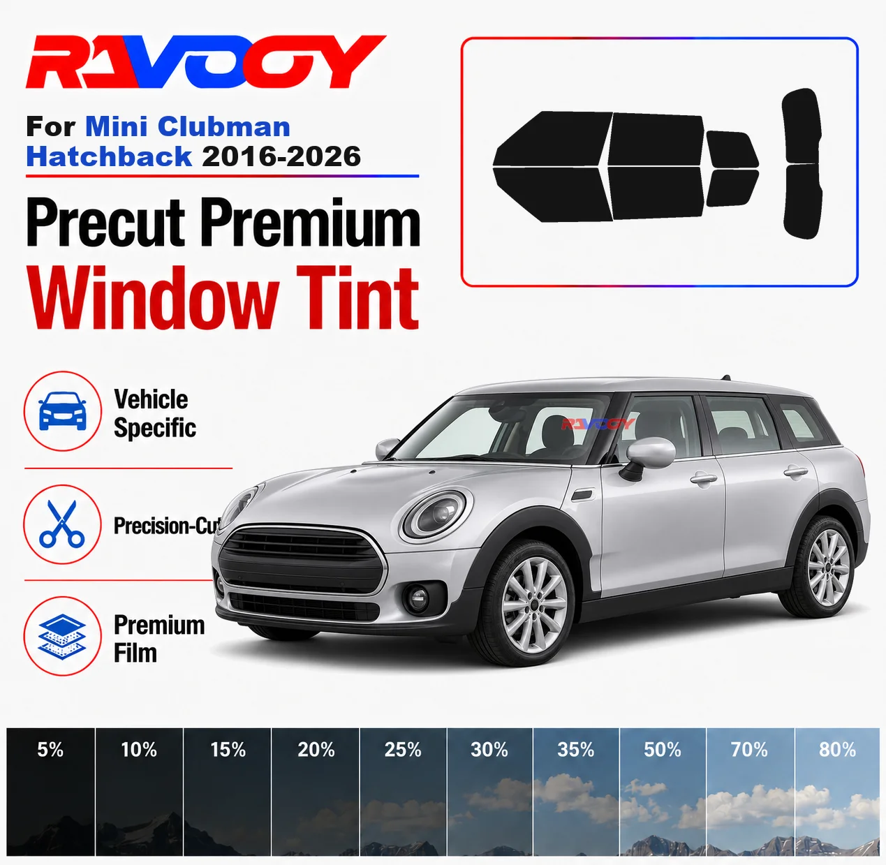 Premium Precut Window Tint Kit Front Windows Rear Windows Rear Windshield For Mini Clubman Hatchback 2016-2026 Nano Ceramic Film
Premium Precut Window Tint Kit Front Windows Rear Windows Rear Windshield For Mini Clubman Hatchback 2016-2026 Nano Ceramic Film