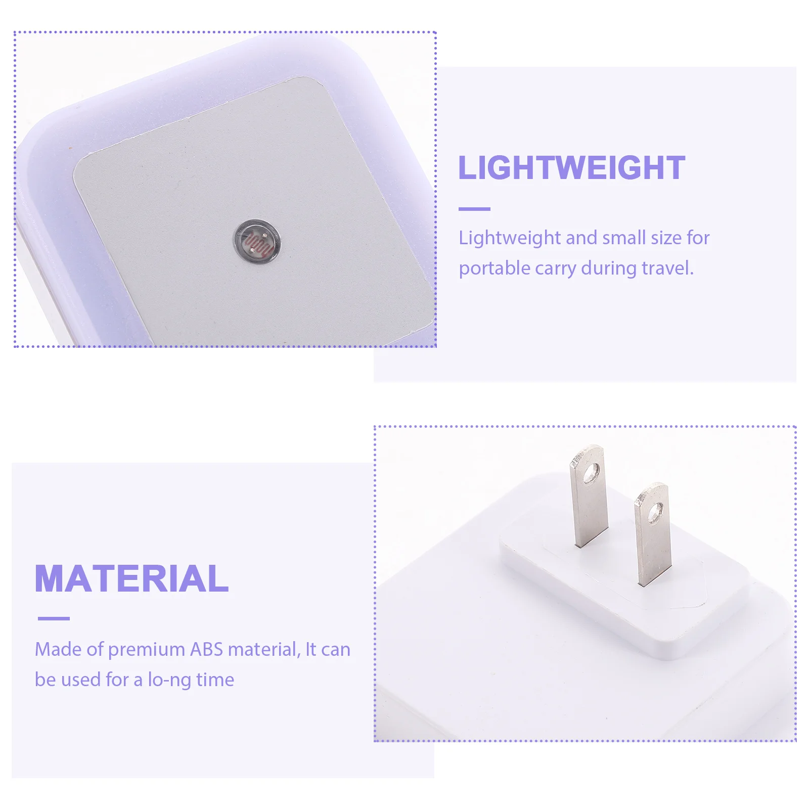 ON/OFF Sensor LED Night Light Wall Plug Light for Indoor with US Plug (White with Square Light Ring)
ON/OFF Sensor LED Night Light Wall Plug Light for Indoor with US Plug (White with Square Light Ring)