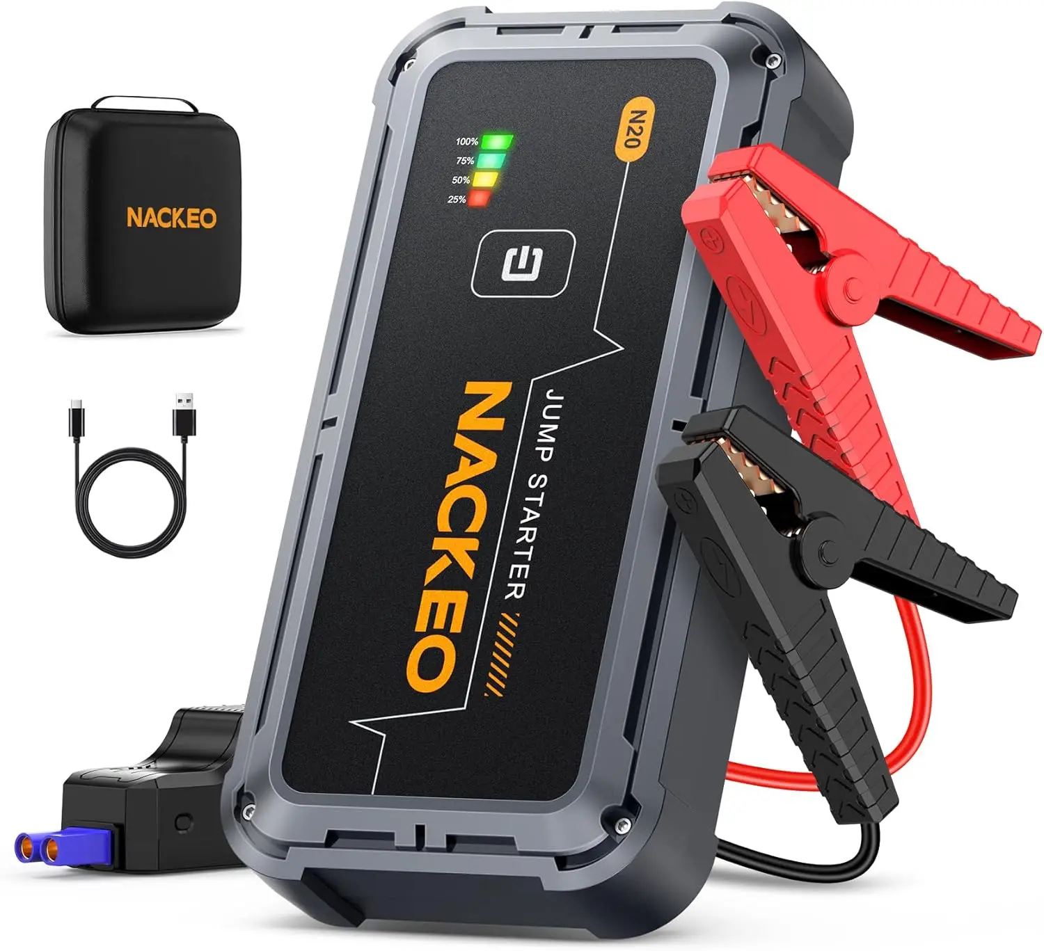 7000A Portable Car Jump Starter for Gas & Diesel Engines, Compact with Lights & Case
7000A Portable Car Jump Starter for Gas & Diesel Engines, Compact with Lights & Case