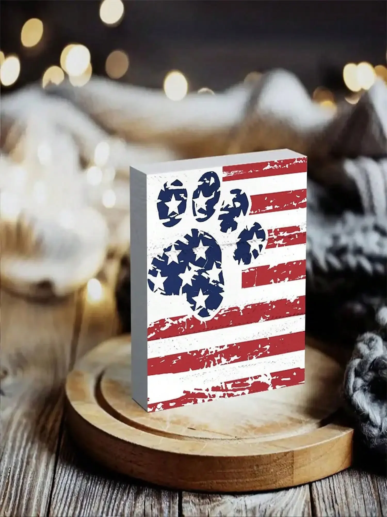 2026 Independence Day, the perfect gift Decorative Plaque & Sign 1 Piece Patriotic Red, White And Blue Thin Dog Paw American Flag Decoration - Vintage American July 4th Tiered Tray, Tabletop & Shelf Decoration - Artificial Wood 5x5 Inches_12.7x12.7 Cm
2026 Independence Day, the perfect gift Decorative Plaque & Sign 1 Piece Patriotic Red, White And Blue Thin Dog Paw American Flag Decoration - Vintage American July 4th Tiered Tray, Tabletop & Shelf Decoration - Artificial Wood 5x5 Inches_12.7x12.7 Cm