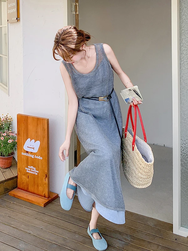 Новый летний женский комплект из двух предметов: вязаный жилет на бретельках и длинная юбка с завышенной талией для офиса и повседневной носки
Новый летний женский комплект из двух предметов: вязаный жилет на бретельках и длинная юбка с завышенной талией для офиса и повседневной носки