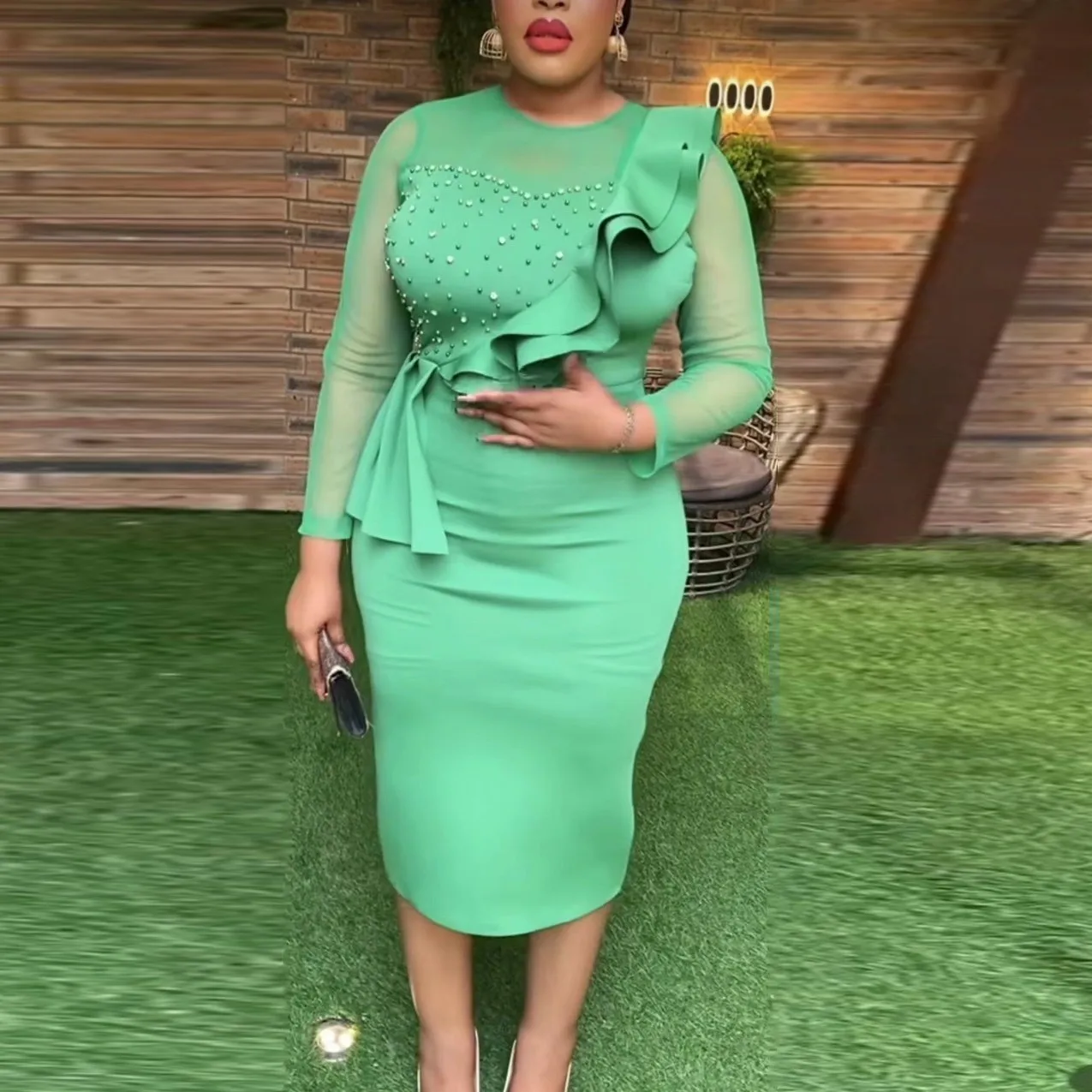 African Dresses For Women See Through Long Sleeve Turkey Evening Wedding Party Mid-Calf Length Dress Muslim Africa Clothes 2023
African Dresses For Women See Through Long Sleeve Turkey Evening Wedding Party Mid-Calf Length Dress Muslim Africa Clothes 2023