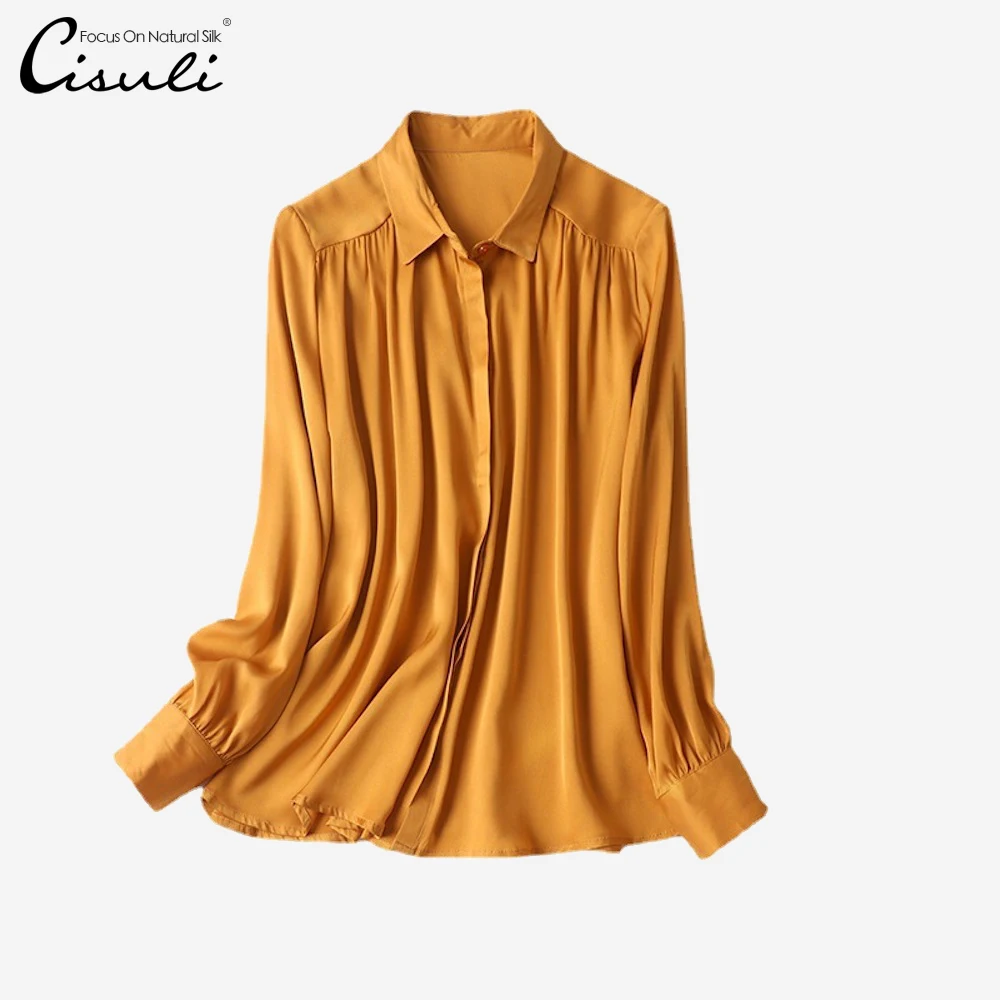 CISULI High Quality Silk Satin Shirt Pure Silk Shirt Long Sleeve Solid Silk Cream Color Wholesale Drop Shipping
CISULI High Quality Silk Satin Shirt Pure Silk Shirt Long Sleeve Solid Silk Cream Color Wholesale Drop Shipping
