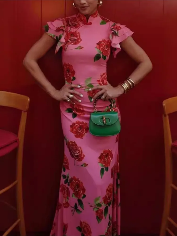 Women's Sleeveless Casual Printed Dress Spring And Autumn Royal Sister Style Temperament Round Neck Button Cheongsam Long Skirt
Women's Sleeveless Casual Printed Dress Spring And Autumn Royal Sister Style Temperament Round Neck Button Cheongsam Long Skirt