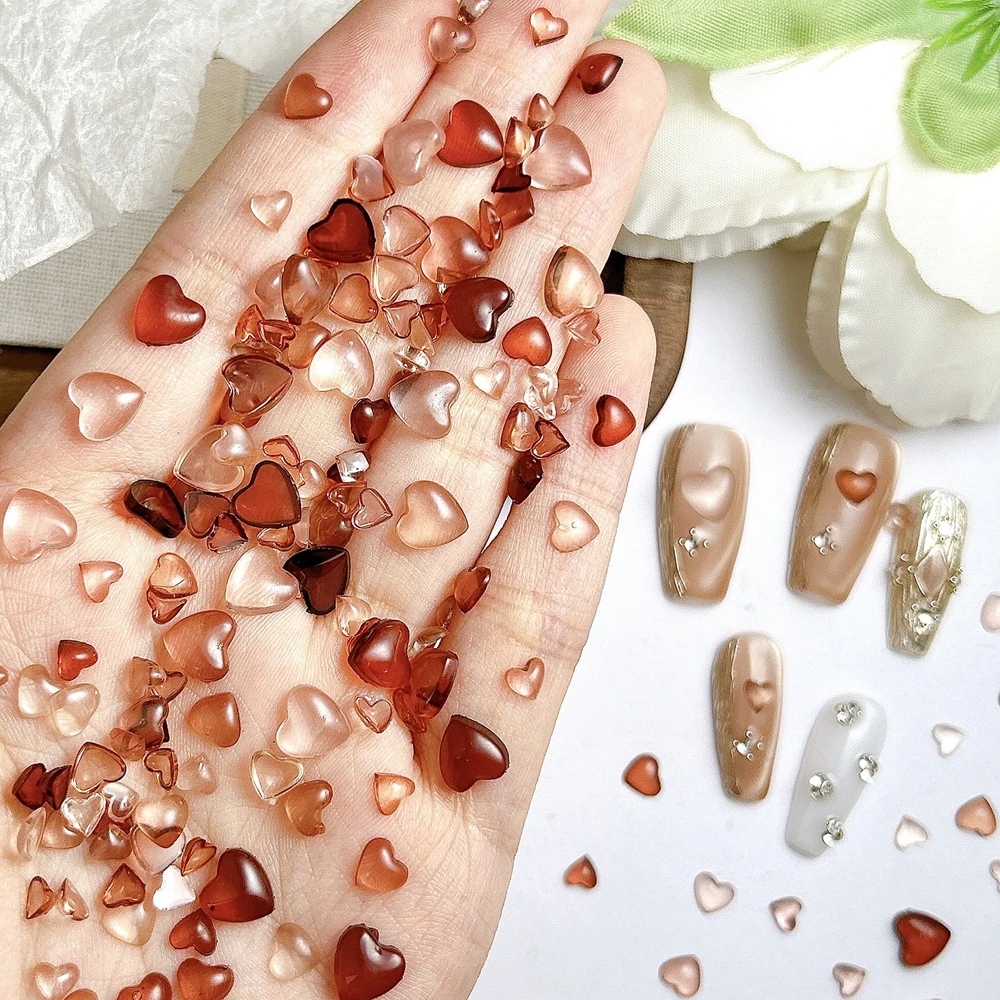 100PCS Browning Mixed Sizes Flatback 3D Acrylic Nail Art Love Heart Charms Rhinestone Accessories For Nails Decoration Supplies
100PCS Browning Mixed Sizes Flatback 3D Acrylic Nail Art Love Heart Charms Rhinestone Accessories For Nails Decoration Supplies