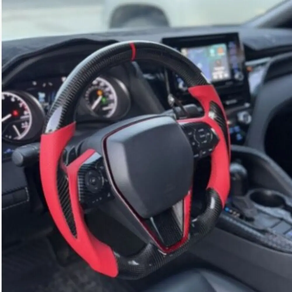 Real Carbon Fiber Red Leather Steering Wheel for Toyota Camry Corolla RAV4 18-23
Real Carbon Fiber Red Leather Steering Wheel for Toyota Camry Corolla RAV4 18-23