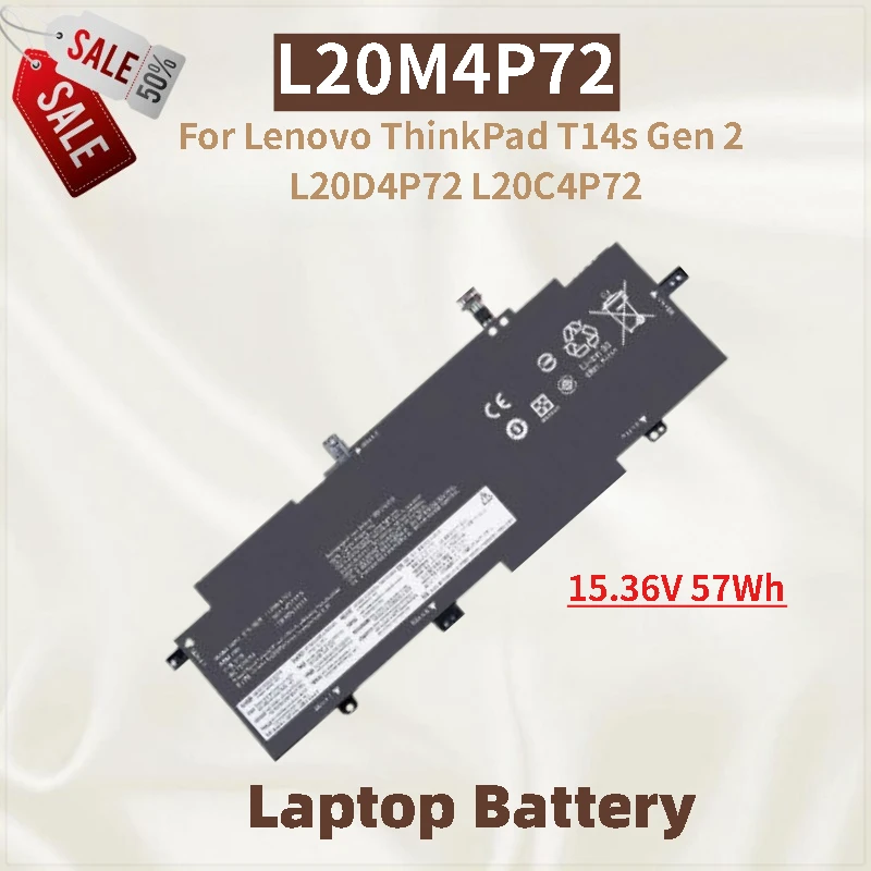 Brand New High Quality 15.36V 57Wh L20M4P72 Battery for Lenovo ThinkPad T14s Gen 2 Laptop battery L20D4P72 L20C4P72
Brand New High Quality 15.36V 57Wh L20M4P72 Battery for Lenovo ThinkPad T14s Gen 2 Laptop battery L20D4P72 L20C4P72