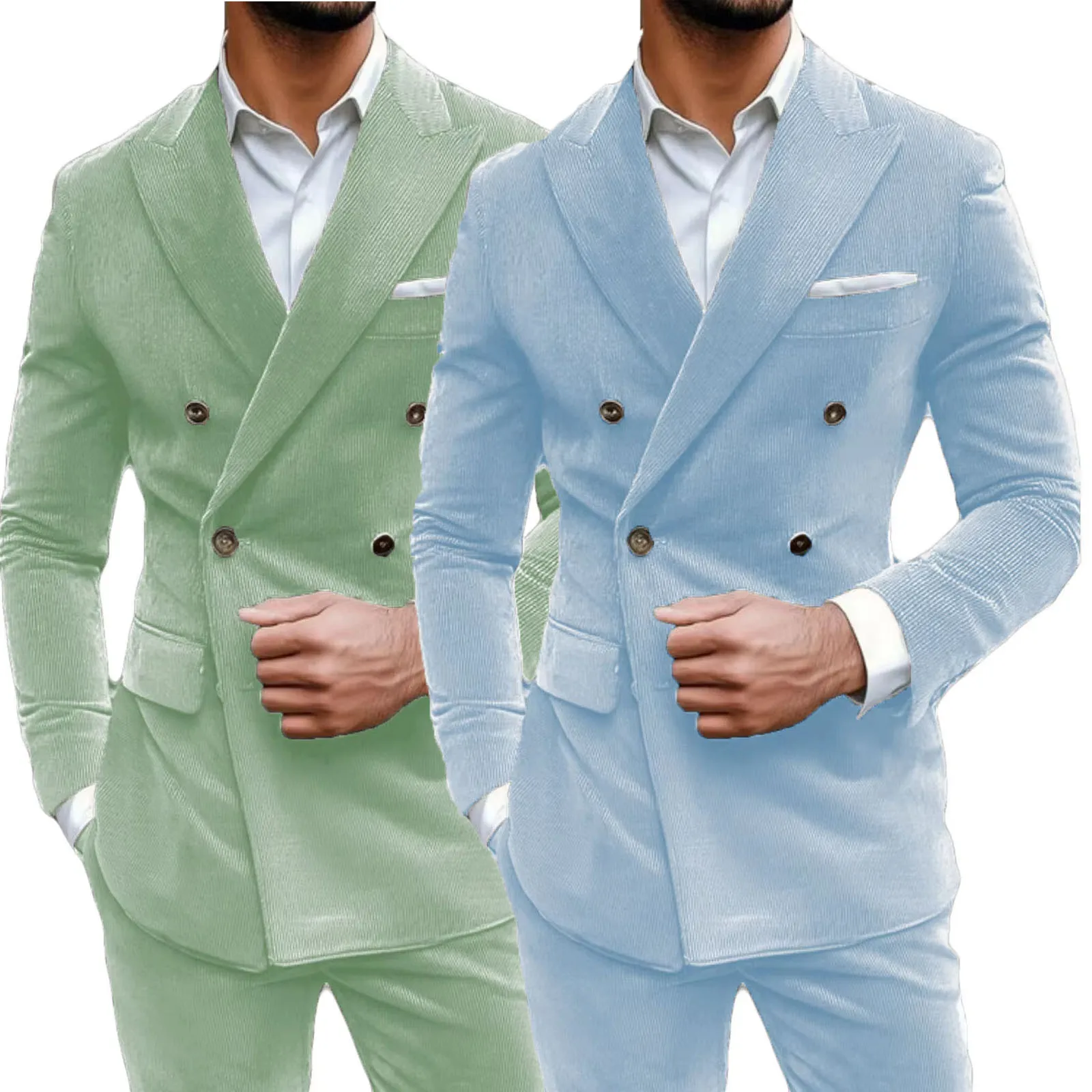 Corduroy Double Breasted Suits For Men Casual Wedding Groom Tuxedo Male Fashion Hot Sale 3 Pieces Jacket Vest Pants
Corduroy Double Breasted Suits For Men Casual Wedding Groom Tuxedo Male Fashion Hot Sale 3 Pieces Jacket Vest Pants