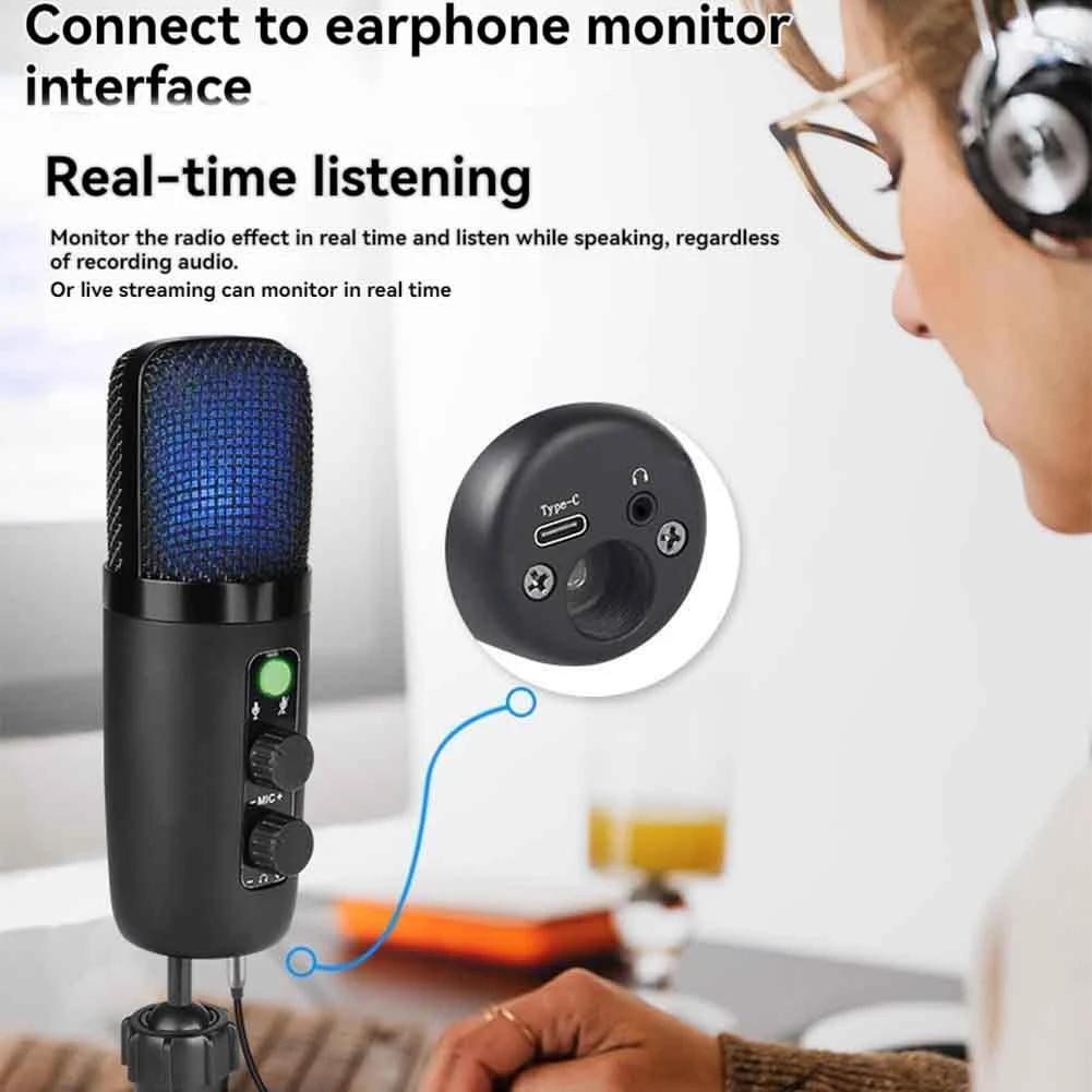 Горячий USB-микрофон Конденсаторный игровой микрофон для ПК с блестящим RGB-подсветкой
Горячий USB-микрофон Конденсаторный игровой микрофон для ПК с блестящим RGB-подсветкой