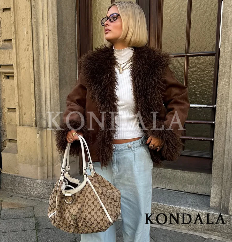 KONDALA Fall Winter Vintage Suede Jacket Women's Casual Faux Fur Edge Jacket Coat 2025 Fashion Lady High Street Outwear Jacket
KONDALA Fall Winter Vintage Suede Jacket Women's Casual Faux Fur Edge Jacket Coat 2025 Fashion Lady High Street Outwear Jacket
