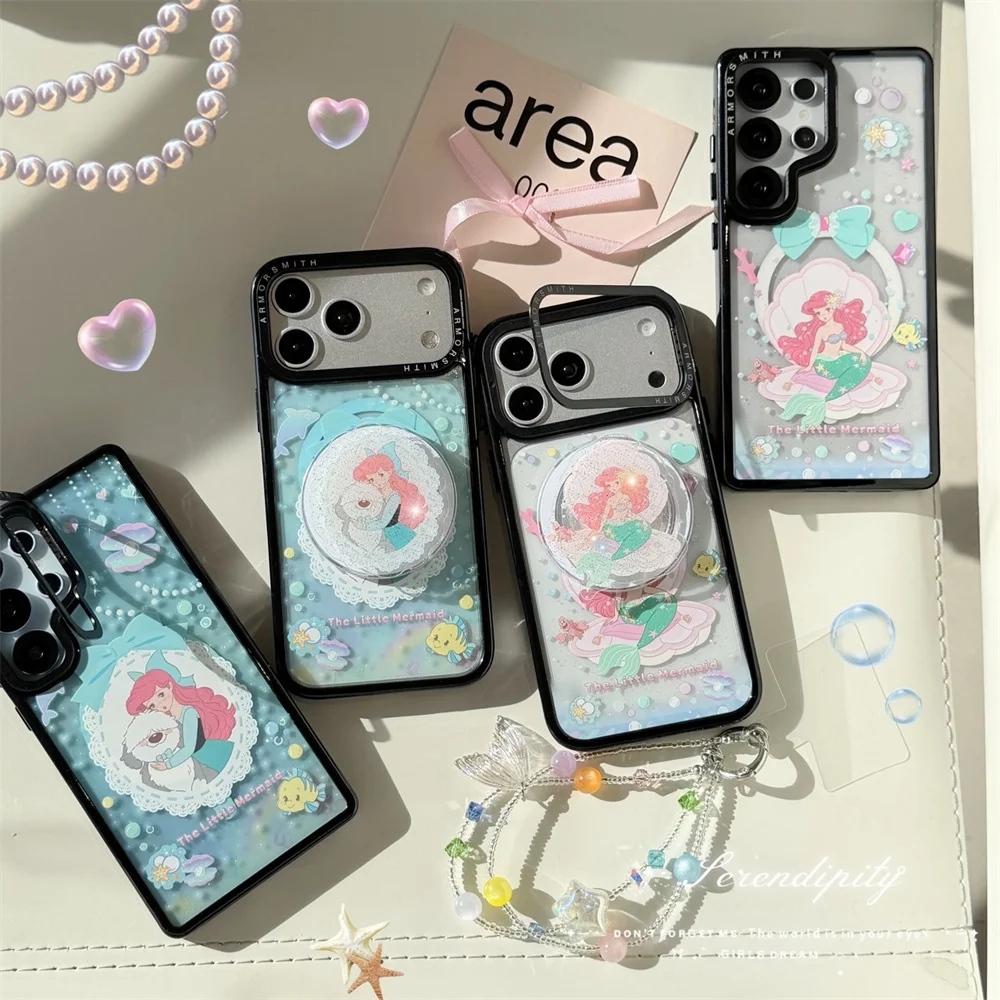 Cute Ocean Girl Glitter Magnetic Phone Case for Samsung Galaxy S24 Ultra S23 S25 Plus S26 Cover With Magsafe Cartoon Stand Cases
Cute Ocean Girl Glitter Magnetic Phone Case for Samsung Galaxy S24 Ultra S23 S25 Plus S26 Cover With Magsafe Cartoon Stand Cases