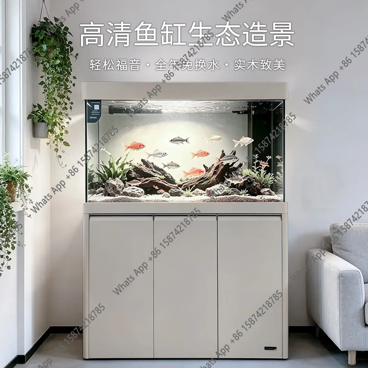 Solid wood fish tank large ultra-white glass ecological aquarium living room household integrated bottom filter fish tank
Solid wood fish tank large ultra-white glass ecological aquarium living room household integrated bottom filter fish tank