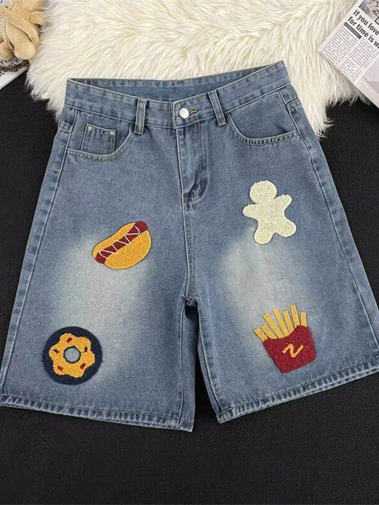 Casual Loose Men's Denim orts Towel Embroidery Trendy Five-Point Summer Straight Tube Large Boxer Briefs Faionable orts
Casual Loose Men's Denim orts Towel Embroidery Trendy Five-Point Summer Straight Tube Large Boxer Briefs Faionable orts