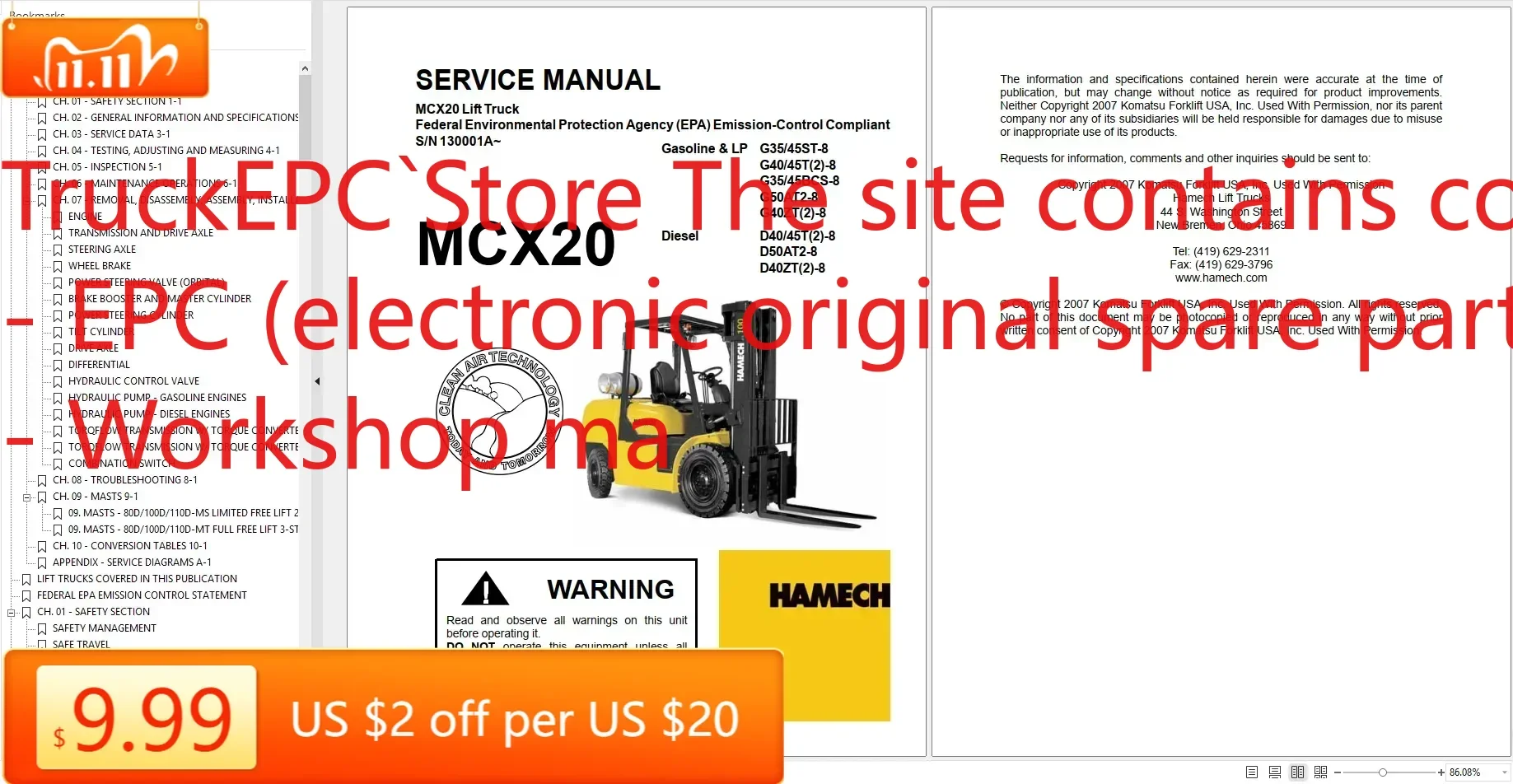 TruckEPC CROWN Forklift Truck 12.82GB 2023 Service Manuals & Parts Manual DVD
TruckEPC CROWN Forklift Truck 12.82GB 2023 Service Manuals & Parts Manual DVD