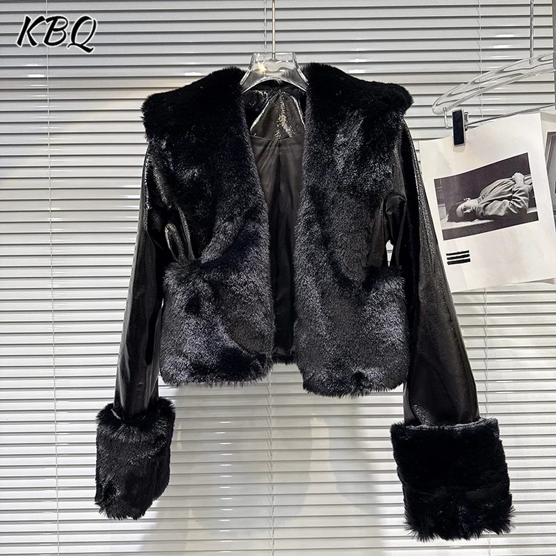 KBQ однотонные сращенные меховые элегантные шикарные куртки для женщин, кожаная шикарная куртка с лацканами и длинными рукавами, женская осенняя модная одежда, новинка
KBQ однотонные сращенные меховые элегантные шикарные куртки для женщин, кожаная шикарная куртка с лацканами и длинными рукавами, женская осенняя модная одежда, новинка