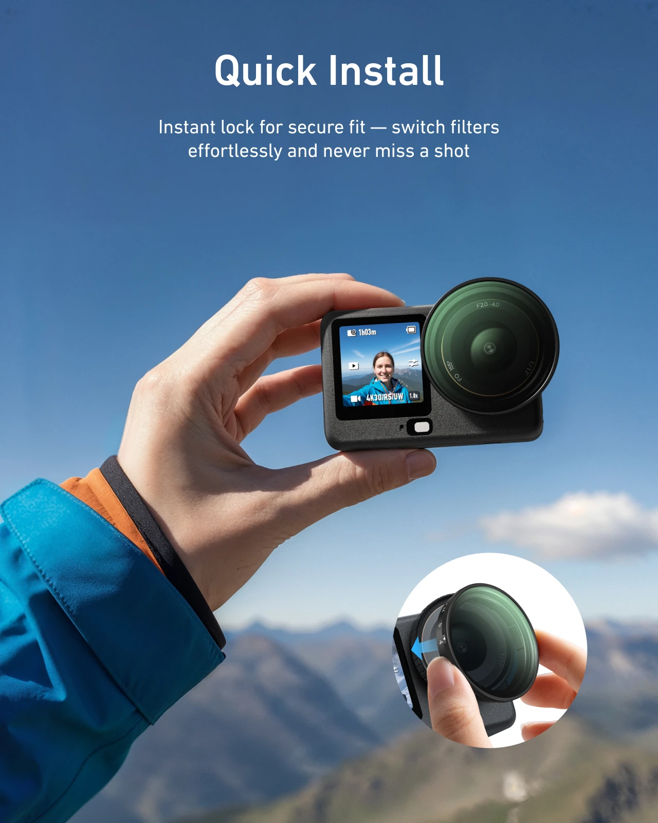 TELESIN Quick Release Lens Filter for DJI OSMO Action 6 Filter Frame For DJI Action6 Camera Accessories
TELESIN Quick Release Lens Filter for DJI OSMO Action 6 Filter Frame For DJI Action6 Camera Accessories