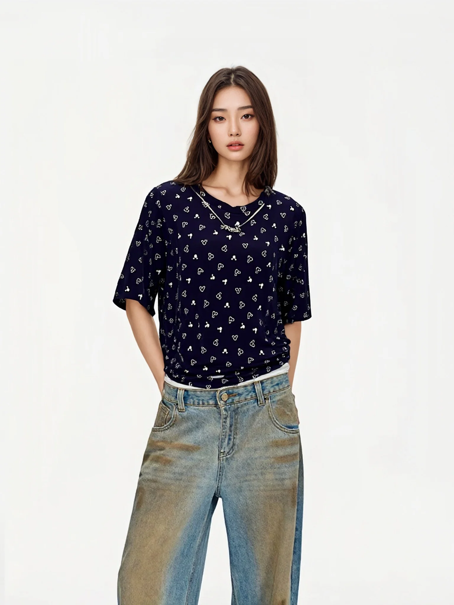 Новая летняя повседневная свободная футболка с коротким рукавом для женщин, черная, хлопковая, с принтом, для отдыха, модная, для девочек-подростков
Новая летняя повседневная свободная футболка с коротким рукавом для женщин, черная, хлопковая, с принтом, для отдыха, модная, для девочек-подростков