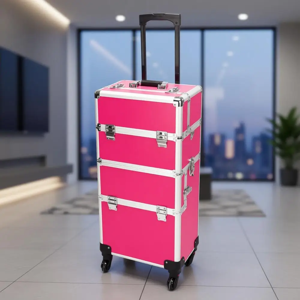 3-in-1 Rolling Makeup Train Case, Travel Organizer with Wheels, Lockable Beauty Storage in Rose Pink
3-in-1 Rolling Makeup Train Case, Travel Organizer with Wheels, Lockable Beauty Storage in Rose Pink
