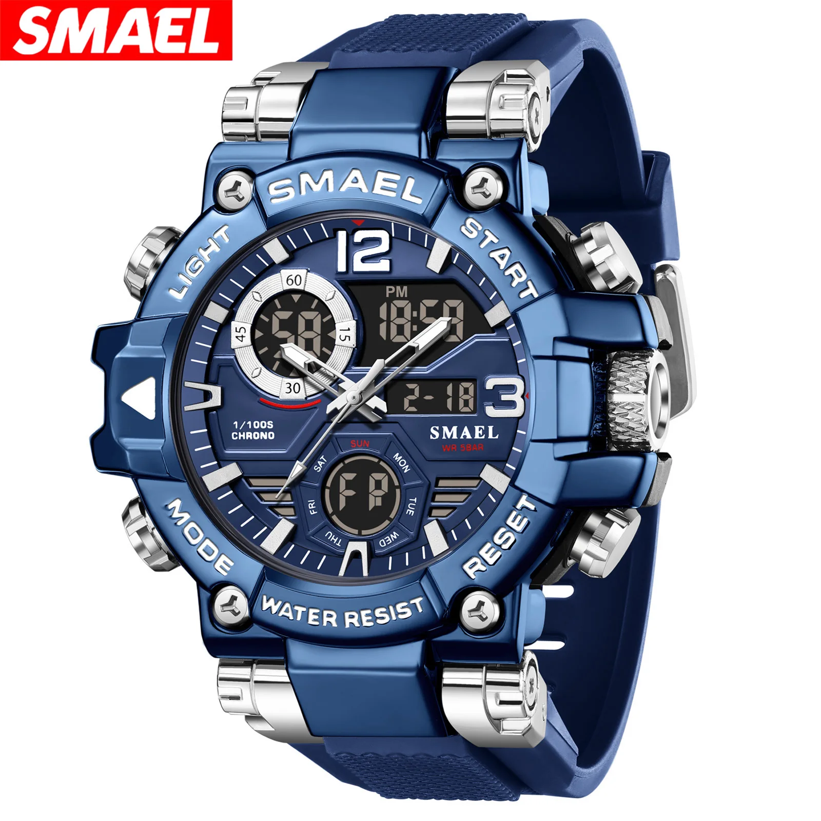 SMAEL 8110 Electrionic Watches for Man Shockproof Sports Wirstwatch Men Luminous 50M Waterproof Multifunctional Digital Watch
SMAEL 8110 Electrionic Watches for Man Shockproof Sports Wirstwatch Men Luminous 50M Waterproof Multifunctional Digital Watch