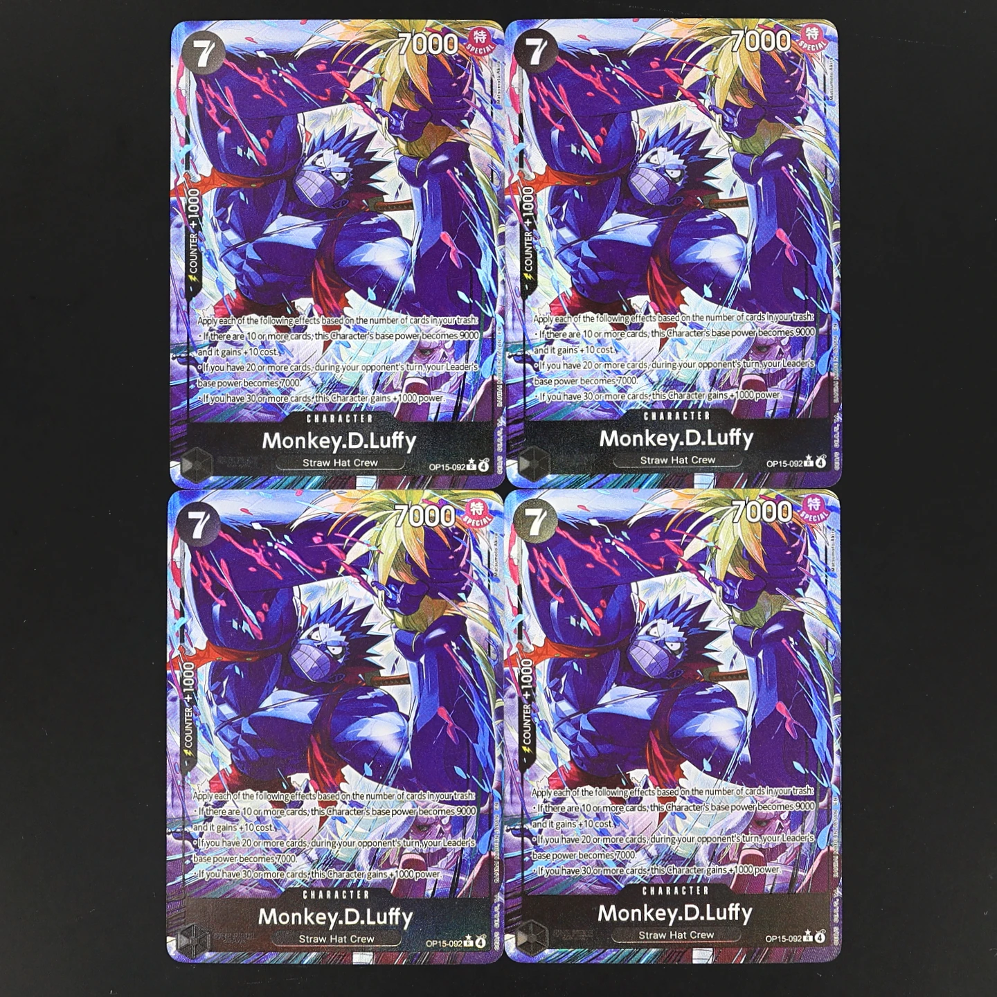 One Piece TCG OPCG English OP15-092 Luffy SR Play set 7 Cost Black Luffy Textured Foil Card Anime Collectible Cards
One Piece TCG OPCG English OP15-092 Luffy SR Play set 7 Cost Black Luffy Textured Foil Card Anime Collectible Cards