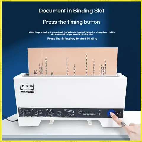 Office A4 Hot Melt Binding Machine Small Automatic Gluing Home Binding Machine 4mm Thermal Fusion Cover For Document Finishing