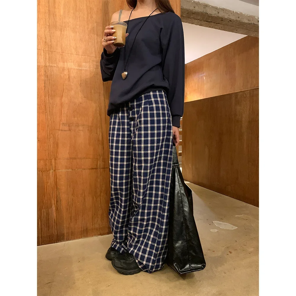 Wide Leg Pants Women Vintage Plaid Print Trousers High Waist Loose Fit Straight Slacks Floor Length Autumn Female Streetwear
Wide Leg Pants Women Vintage Plaid Print Trousers High Waist Loose Fit Straight Slacks Floor Length Autumn Female Streetwear