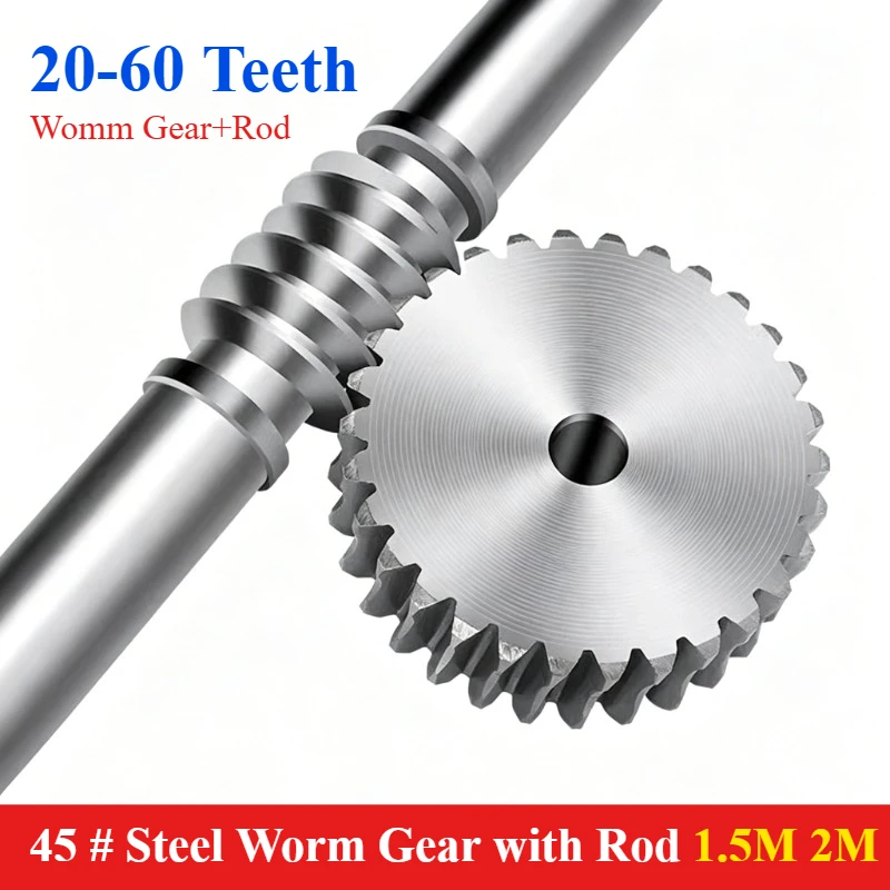 1 Set 1.5M 2M 45 # Steel Worm Gear with Rod 20 25 30 35 40 45 50 Teeth Large Transmission Ratio Reducer Tooth Thick 17mm 22mm
1 Set 1.5M 2M 45 # Steel Worm Gear with Rod 20 25 30 35 40 45 50 Teeth Large Transmission Ratio Reducer Tooth Thick 17mm 22mm