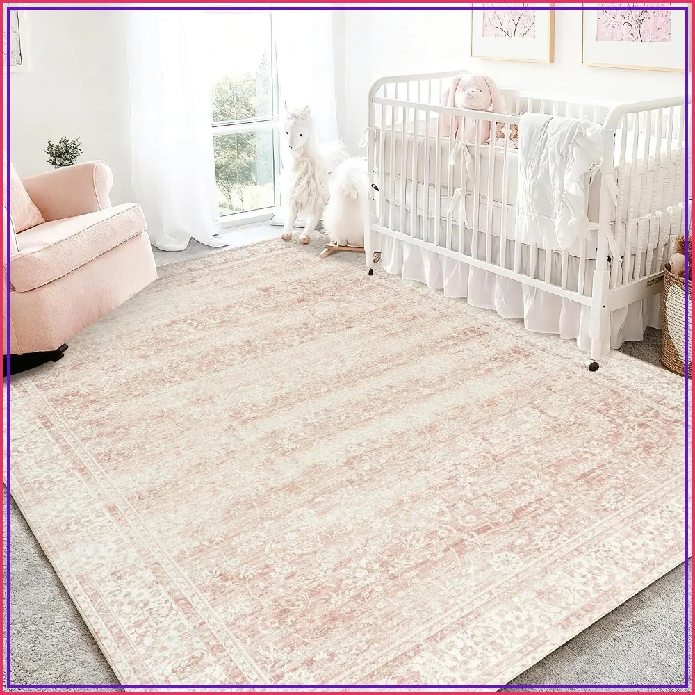 Blush Pink Floral Area Rug 5x7, Soft Low Pile, Machine Washable, Foldable for Living Room Bedroom Dorm Playroom
Blush Pink Floral Area Rug 5x7, Soft Low Pile, Machine Washable, Foldable for Living Room Bedroom Dorm Playroom
