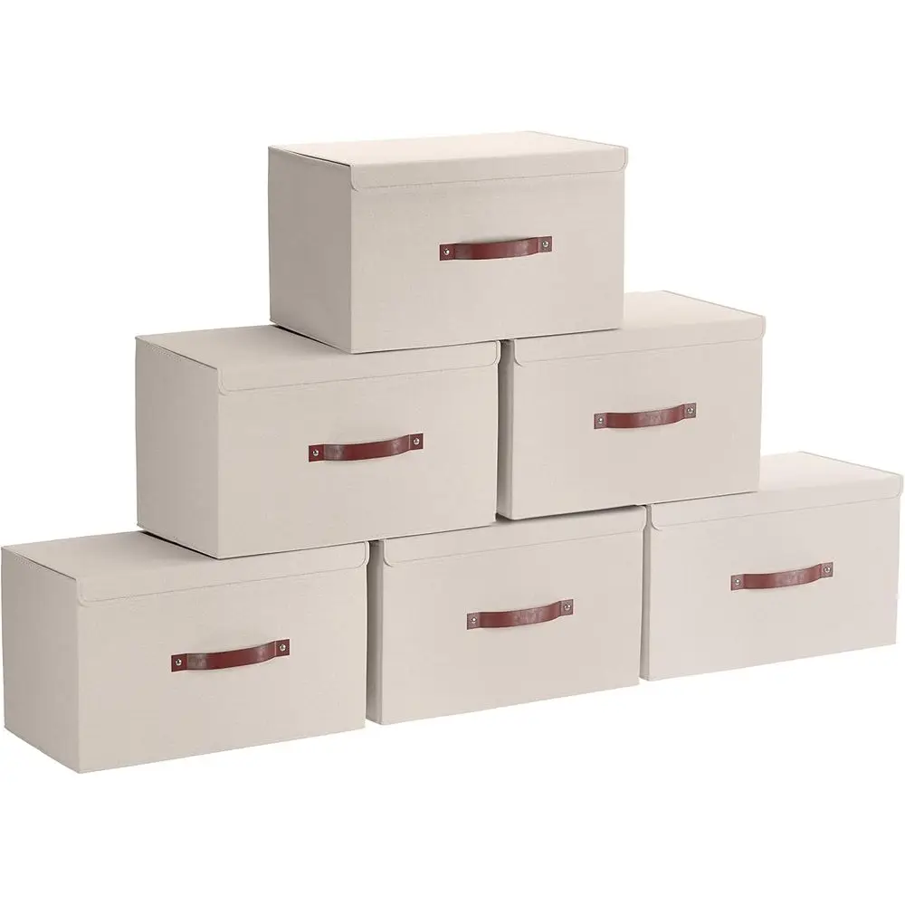 Набор из 6 складных контейнеров для хранения с крышками, корзин из льняной ткани для полок, органайзеров для шкафа и больших ящиков для хранения
Набор из 6 складных контейнеров для хранения с крышками, корзин из льняной ткани для полок, органайзеров для шкафа и больших ящиков для хранения